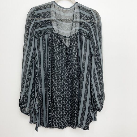 Free People Feather in the Wind Small Sheer Top Beaded Popover Pockets - Picture 5 of 8